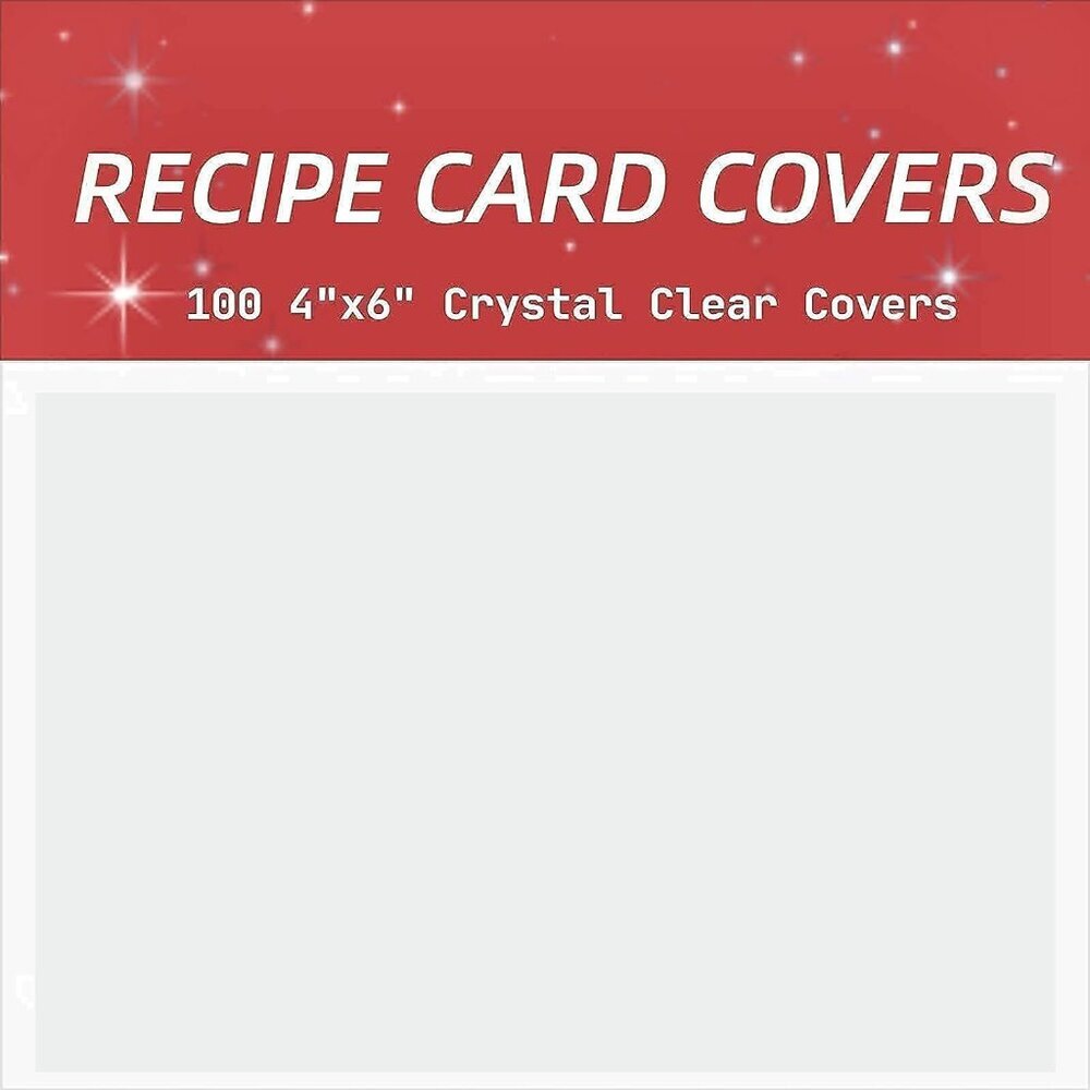 4x6 Recipe Cards Protectors,Recipe Card Sleeves,100 Count,Recipe Cards Covers